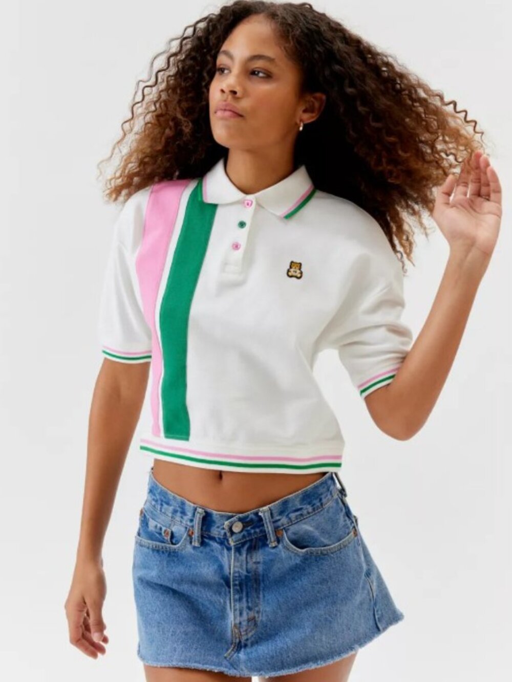 Teddy Fresh Striped Polo Tee - Size Medium